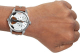 Diesel Mini Daddy Silver Dial Brown Leather Strap Watch For Men - DZ7309 Buy Now By Diesel