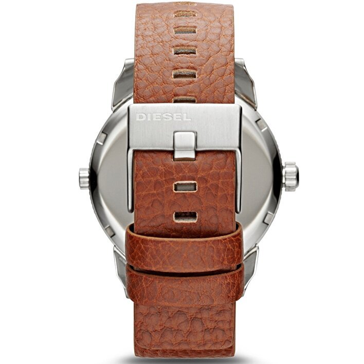 Diesel Mini Daddy Silver Dial Brown Leather Strap Watch For Men - DZ7309 Buy Now By Diesel