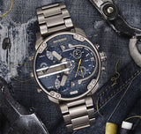 Diesel Big Daddy 2.0 Chronograph Blue Dial Grey Steel Strap Watch For Men - DZ7331 Buy Now By Diesel