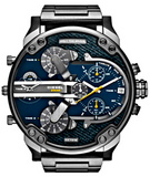 Diesel Big Daddy 2.0 Chronograph Blue Dial Grey Steel Strap Watch For Men - DZ7331 Buy Now By Diesel