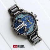 Diesel Big Daddy 2.0 Chronograph Blue Dial Grey Steel Strap Watch For Men - DZ7331 Buy Now By Diesel