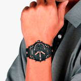 Diesel Mr Daddy 2.0 Chronograph Black Dial Black Leather Strap Watch For Men - DZ7350 Buy Now By Diesel