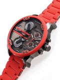 Diesel Mr Daddy 2.0 Chronograph Black Dial Red Silicone Strap Watch For Men - DZ7370 Buy Now By Diesel