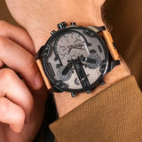 Diesel Mr. Daddy 2.0 Chronograph Grey Dial Brown Leather Strap Watch For Men - DZ7406 Buy Now By Diesel