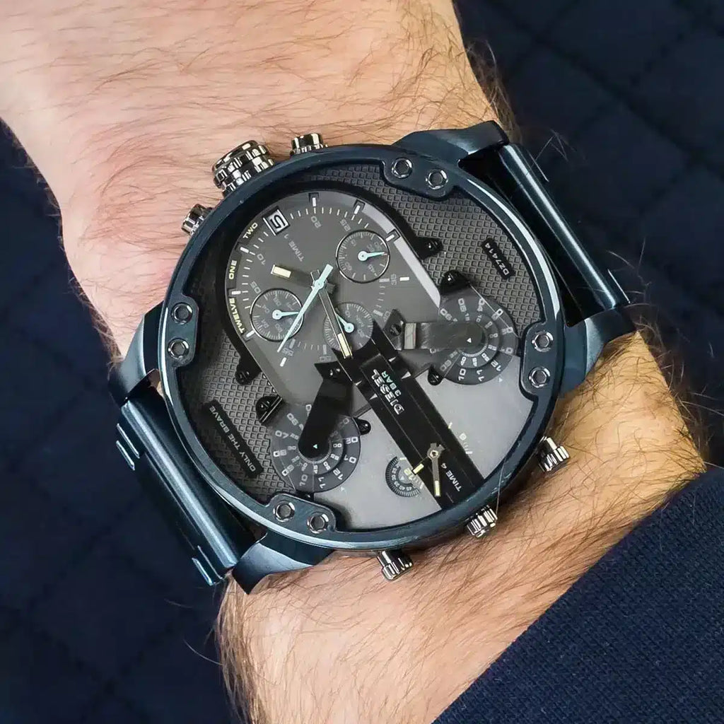 Diesel Daddy 2.0 Chronograph Grey Dial Blue Steel Strap Watch For Men - DZ7414 Buy Now By Diesel