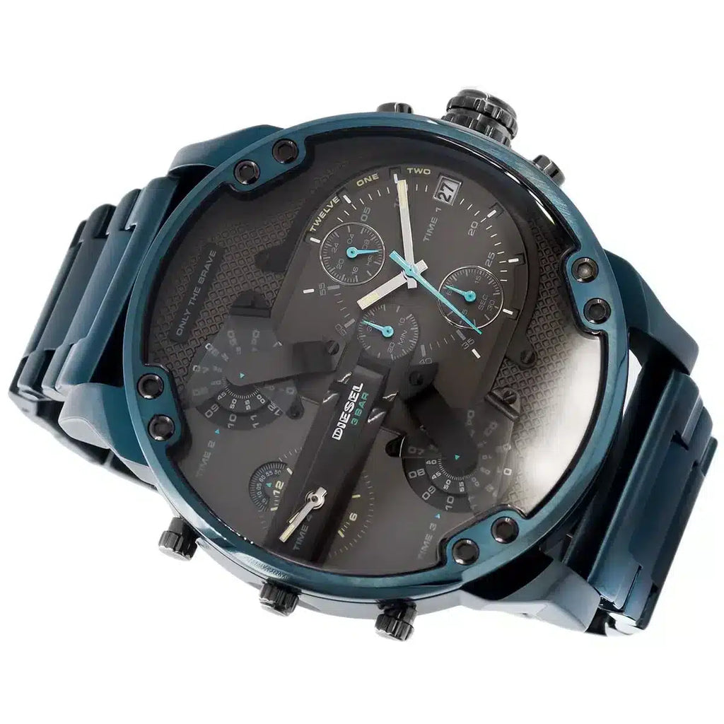 Diesel Daddy 2.0 Chronograph Grey Dial Blue Steel Strap Watch For Men - DZ7414 Buy Now By Diesel