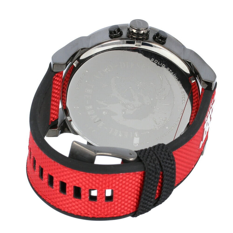 Diesel Mr Daddy 2.0 Chronograph Grey Dial Red Rubber Strap Watch For Men - DZ7423 Buy Now By Diesel