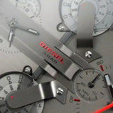 Diesel Mr Daddy 2.0 Chronograph Grey Dial Red Rubber Strap Watch For Men - DZ7423 Buy Now By Diesel