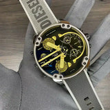 Diesel Mr. Daddy 2.0 Chronograph Black Dial Grey Nylon Strap Watch For Men - DZ7429 Buy Now By Diesel