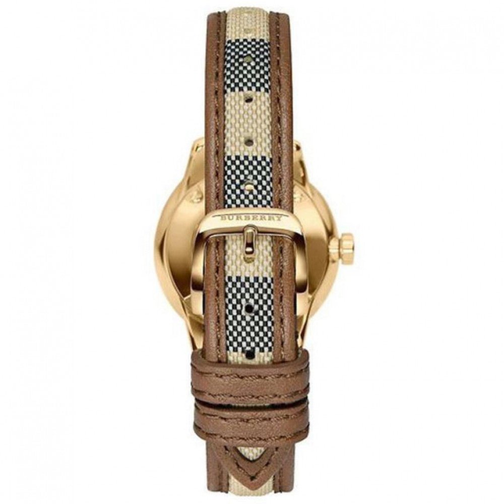 Burberry The Classic Gold Dial Brown Leather Strap Watch for Women - BU10114 Buy Now By Burberry
