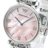 Emporio Armani Classic Gianni T Bar Crystals Pink Dial Silver Steel Strap Watch For Women - AR1781 Buy Now By Emporio Armani