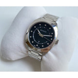 Gucci GG2570 Diamonds Black Dial Silver Steel Strap Watch For Women - YA142503 Buy Now By Gucci