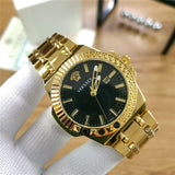 Versace Chain Reaction Quartz Black Dial Two Tone Steel Strap Watch for Men - VEDY00619 Buy Now By Versace