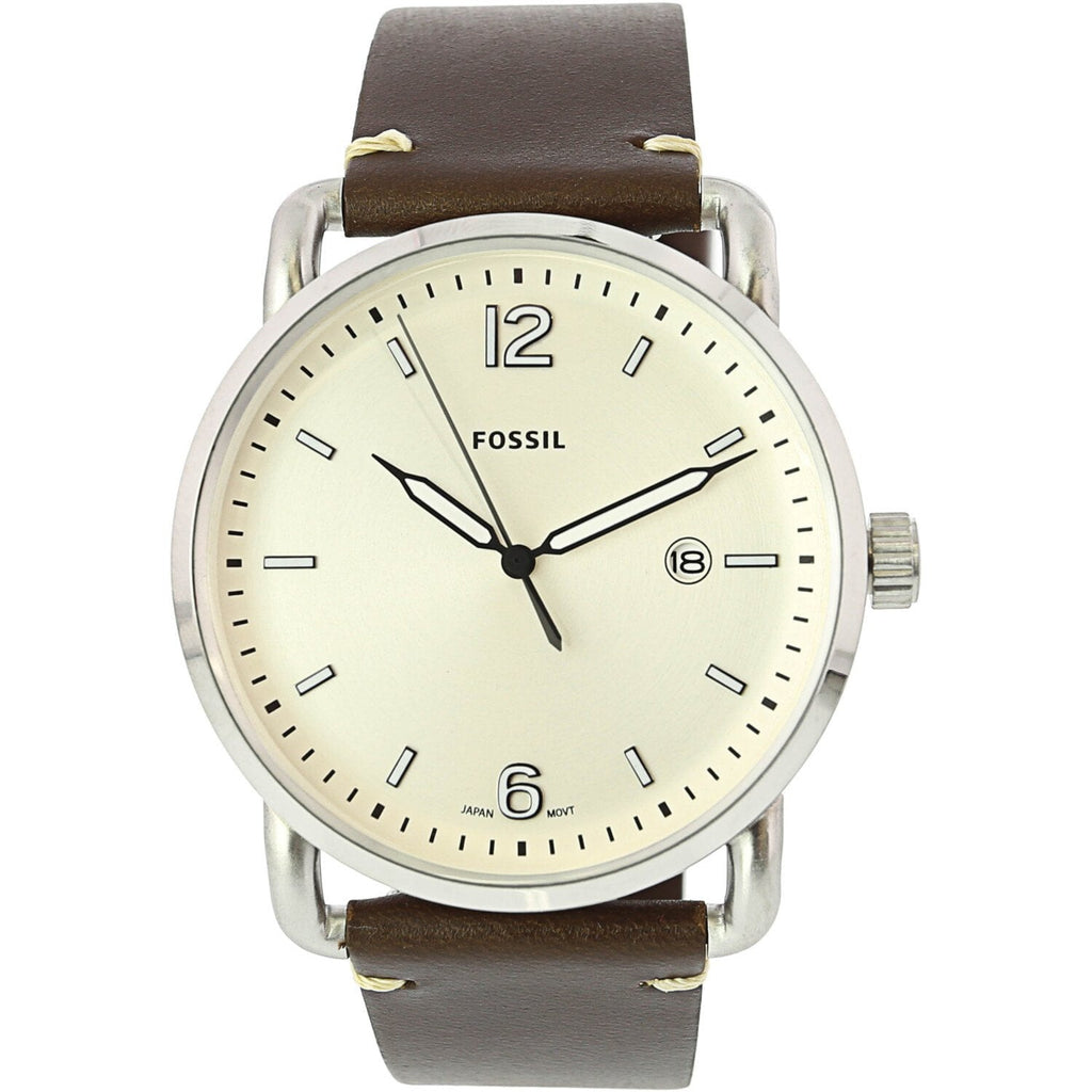 Fossil The Commuter White Dial Brown Leather Strap Watch for Men - FS5275 Buy Now By Fossil