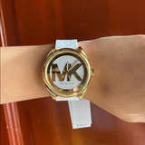 Michael Kors Janelle Three Hand Silver Dial White Rubber Strap Watch For Women - MK7141 Buy Now By Michael Kors