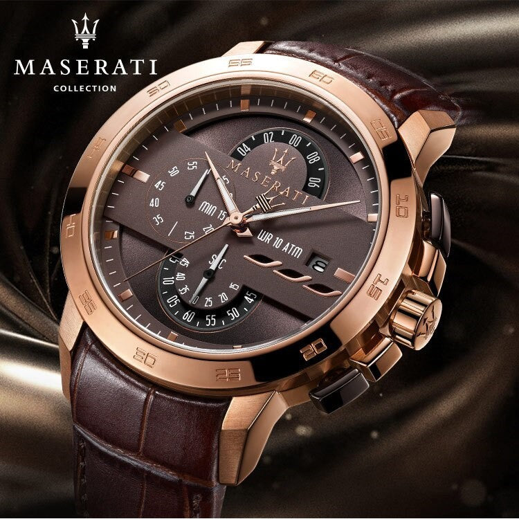 Maserati Ingegno Chronograph Brown Dial Brown Leather Strap Watch For Men - R8871619001 Buy Now By Maserati