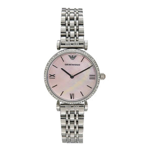 Emporio Armani Gianni T Bar Pink Mother of Pearl Dial Silver Steel Strap Watch For Women - AR1779 Buy Now By Emporio Armani