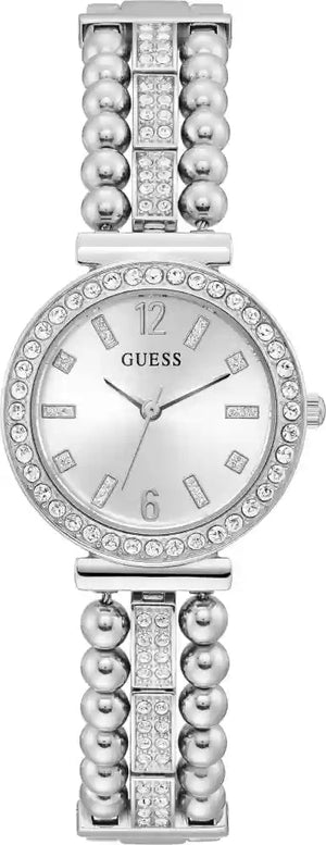 Guess Gala Diamonds Silver Dial Silver Steel Strap Watch for Women - GW0401L1 Buy Now By Guess
