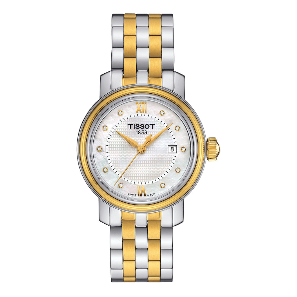 Tissot T Classic Bridgeport Mother of Pearl Dial Two Tone Steel Strap Watch For Women - T097.010.22.116.00 Buy Now By Tissot