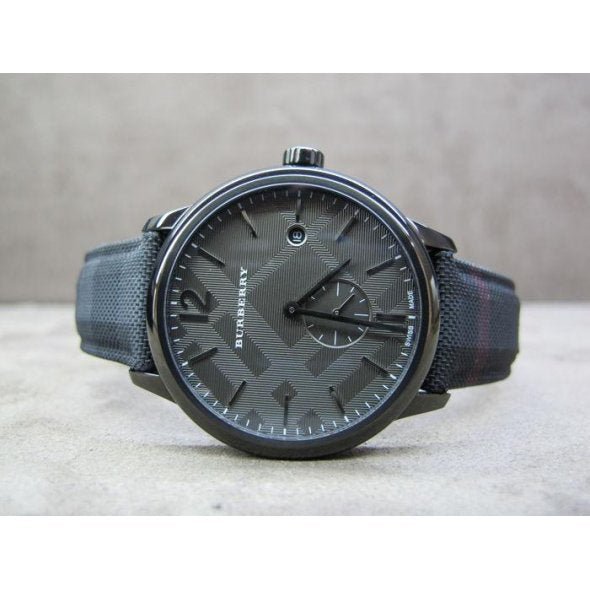 Burberry The Classic Round Horseferry Black Dial Black Leather Strap Watch for Men - BU10010 Buy Now By Burberry