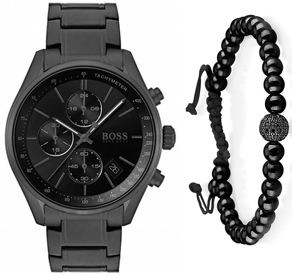 Hugo Boss Grand Prix Black Dial Black Steel Strap Watch for Men - 1513676 Buy Now By Hugo Boss