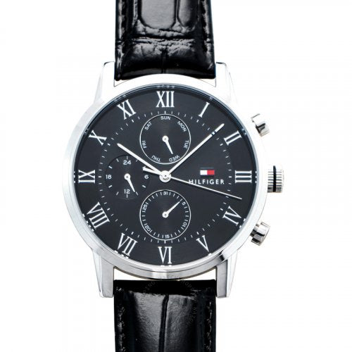 Tommy Hilfiger Kane Quartz Black Dial Black Leather Strap Watch for Men - 1791401 Buy Now By Tommy Hilfiger