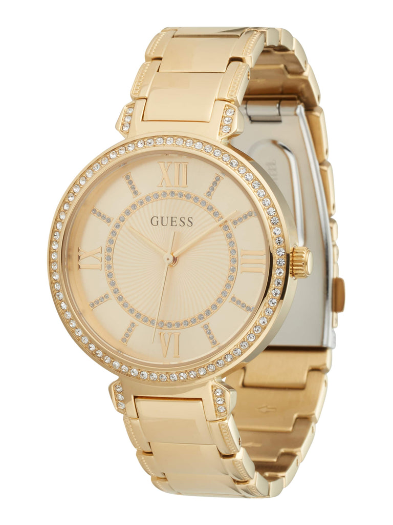Guess Montage Quartz Gold Dial Gold Steel Strap Watch For Women - GW0588L1 Buy Now By Guess