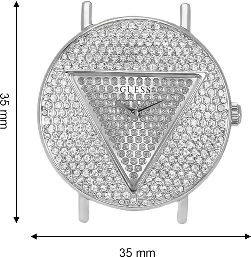 Guess Iconic Diamonds Silver Dial Silver Mesh Bracelet Watch For Women - GW0477L1 Buy Now By Guess