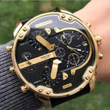 Diesel Mr Daddy Chronograph Black Dial Black Leather Strap Watch For Men - DZ7371 Buy Now By Diesel