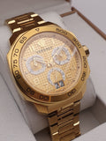 Versace Dylos Chronograph Gold Dial Gold Steel Strap Watch for Men - VQC040015 Buy Now By Versace