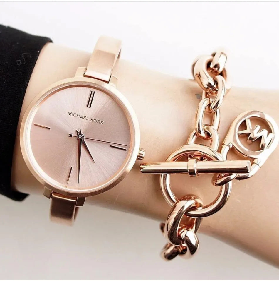 Michael Kors Jaryn Rose Gold Dial Rose Gold Steel Strap Watch For Women - MK3547 Buy Now By Michael Kors
