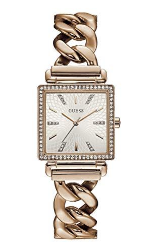Guess Vanity Diamonds Silver Dial Gold Steel Strap Watch for Women - W1030L4 Buy Now By Guess