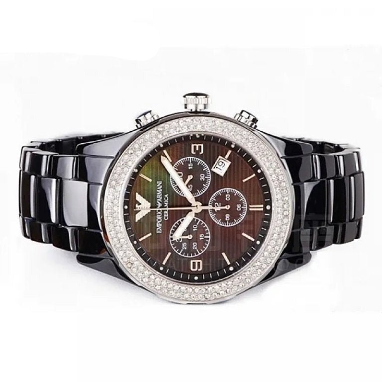 Emporio Armani Ceramica Black Dial Black Ceramic Strap Watch For Men - AR1455 Buy Now By Emporio Armani