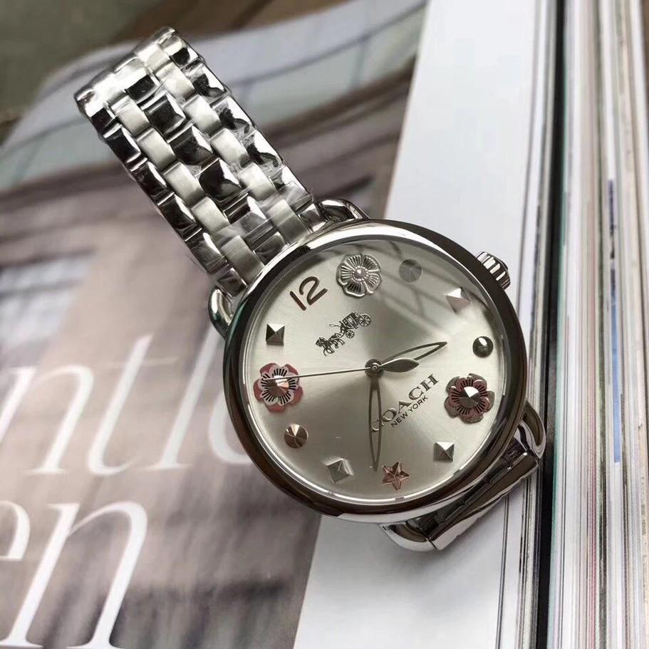 Coach Delancey White Dial Silver Steel Strap Watch for Women - 14502810 Buy Now By Coach