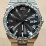 Bulova Crystal Collection Brown Dial Silver Steel Strap Watch for Men - 96B221 Buy Now By Bulova