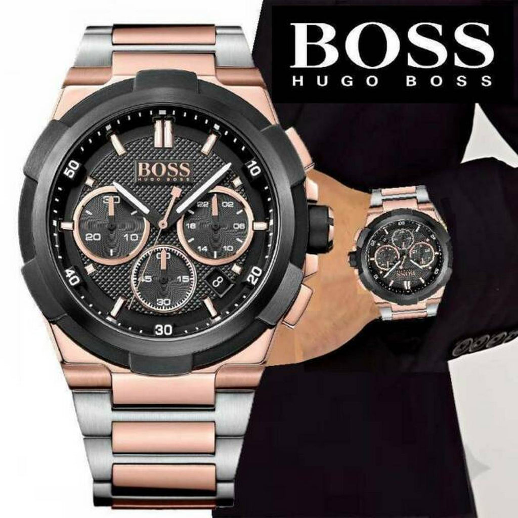 Hugo Boss Supernova Black Dial Two Tone Steel Strap Watch for Men - 1513358 Buy Now By Hugo Boss