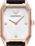 Emporio Armani Gioia Quartz Mother of Pearl Dial Black Leather Strap Watch For Women - AR11390 Buy Now By Emporio Armani