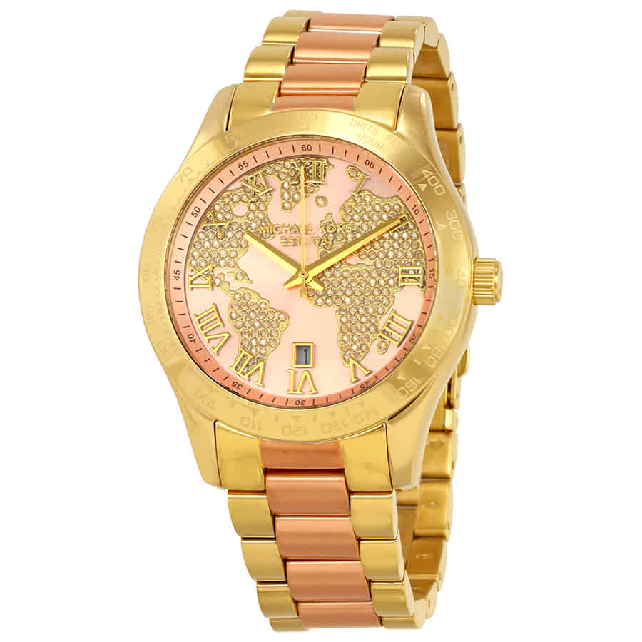 Michael Kors Layton Rose Gold Dial Gold Stainless Steel Strap Watch for Women - MK6476 Buy Now By Michael Kors