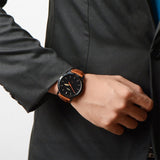 Fossil The Minimalist Black Dial Brown Leather Strap Watch for Men - FS5305 Buy Now By Fossil