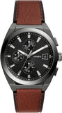 Fossil Everett Chronograph Grey Dial Brown Leather Strap Watch for Men - FS5799 Buy Now By Fossil