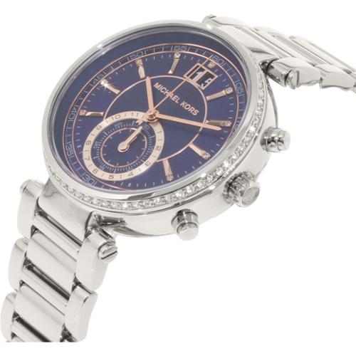 Michael Kors Sawyer Navy Blue Dial Silver Steel Strap Watch for Women - MK6224 Buy Now By Michael Kors