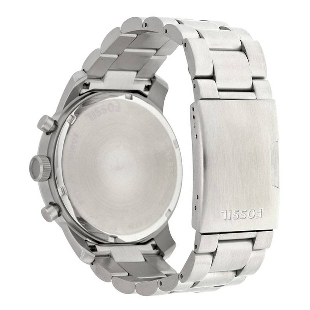 Fossil Pilot Chronograph Black Dial Silver Steel Strap Watch for Men - FS5141 Buy Now By Fossil