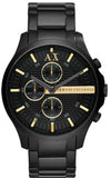 Armani Exchange Hampton Chronograph Black Dial Black Steel Strap Watch For Men - AX2164 Buy Now By Armani Exchange