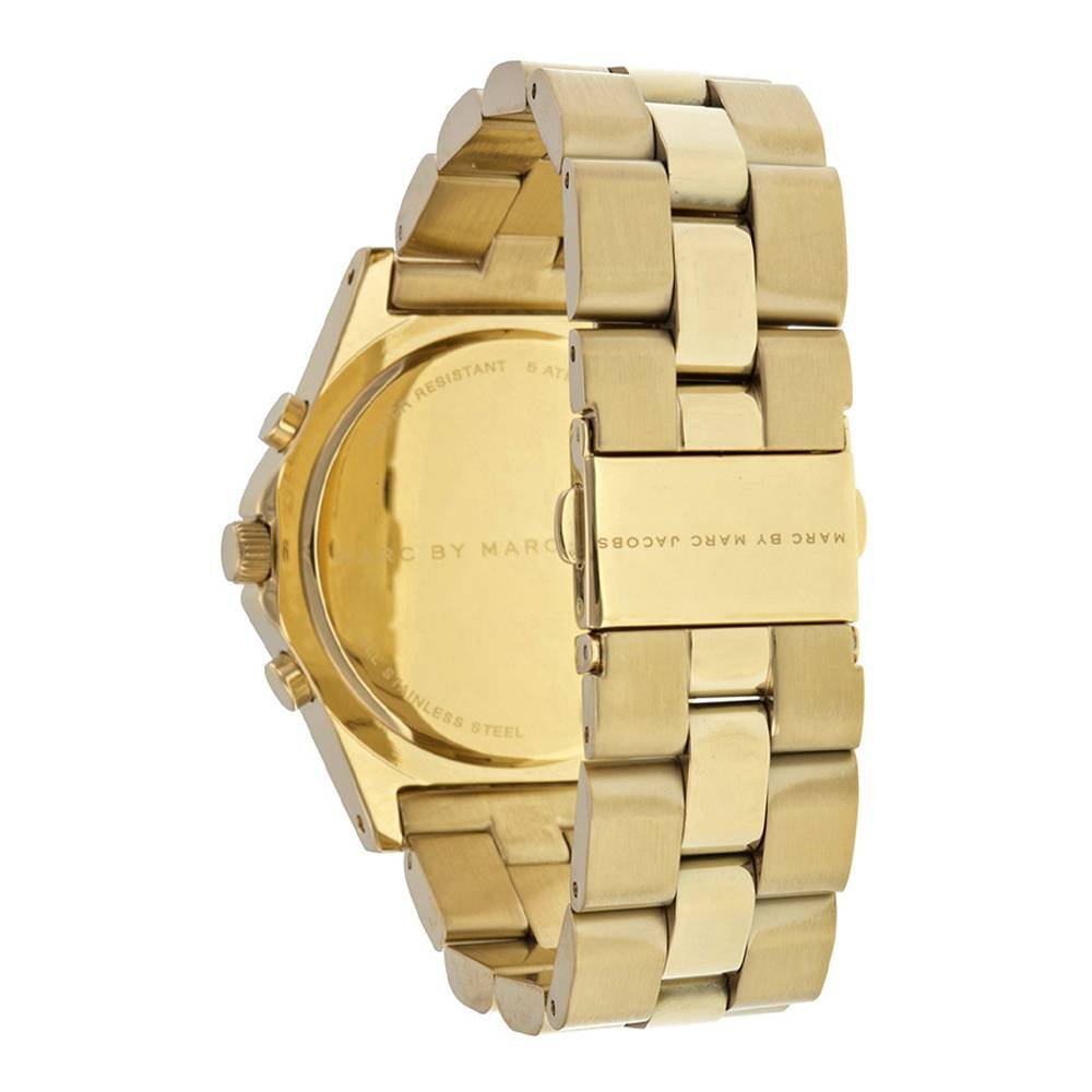 Marc Jacobs Blade Chronograph Black Dial Gold Steel Strap Watch for Women - MBM3309 Buy Now By Marc Jacobs