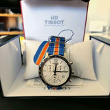 Tissot Quickster Chronograph NBA New York Kicks White Dial Multicolored Nato Strap Watch For Men - T095.417.17.037.06 Buy Now By Tissot