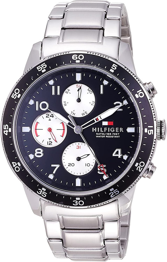 Tommy Hilfiger Jimmy Multifunction Black Dial Silver Steel Strap Watch For Men - 1791950 Buy Now By Tommy Hilfiger