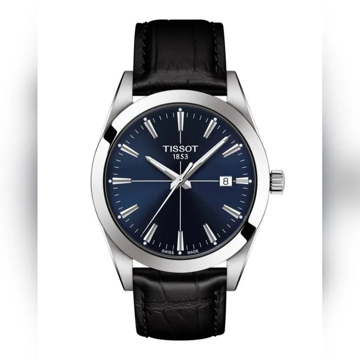 Tissot Gentlemen Blue Dial Black Leather Strap Watch for Men - T127.410.16.041.01 Buy Now By Tissot