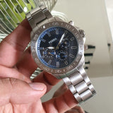 Fossil Bannon Multifunction Blue Dial Silver Steel Strap Watch for Men - BQ2503 Buy Now By Fossil