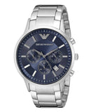 Emporio Armani Renato Chronograph Blue Dial Silver Steel Strap Watch For Men - AR2448 Buy Now By Emporio Armani