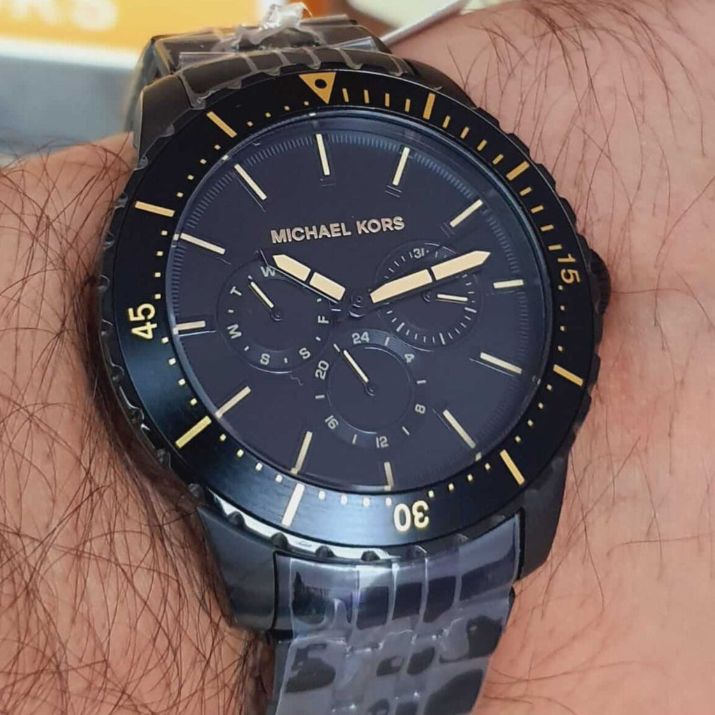 Michael Kors Cunningham Chronograph Black Dial Black Steel Strap Watch For Men - MK7157 Buy Now By Michael Kors